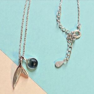Sterling Silver Mermaid Tail "Bubble" Necklace